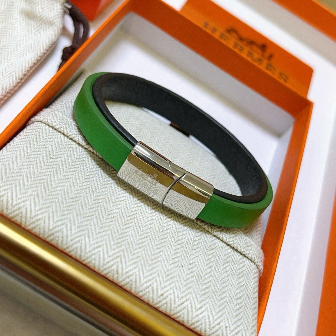 gold genuine leather trendy Bracelet for women - alternate angle view 9
