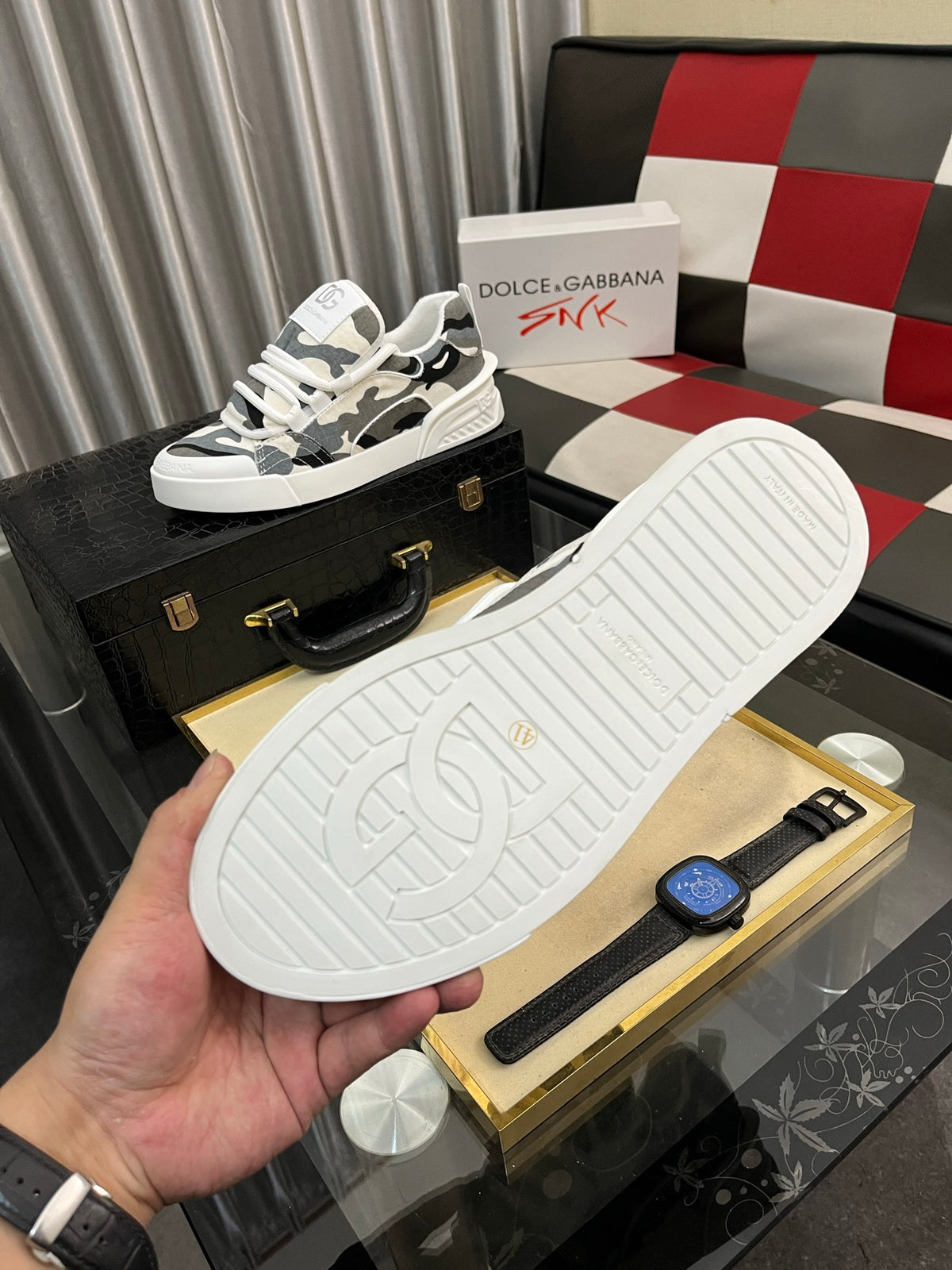 Dolce & Gabbana DG Silk Calfskin & Nubuck Casual Sneakers