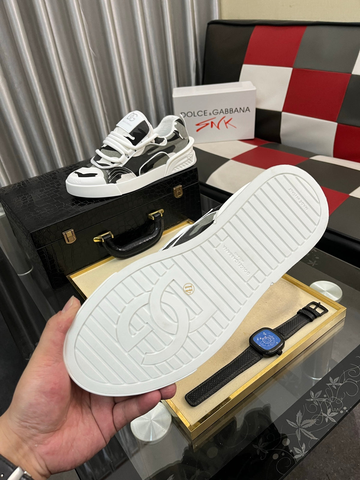 Dolce & Gabbana DG Silk Calfskin & Nubuck Casual Sneakers