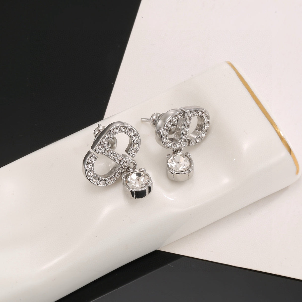 letter Stud Earrings for women - alternate angle view 6