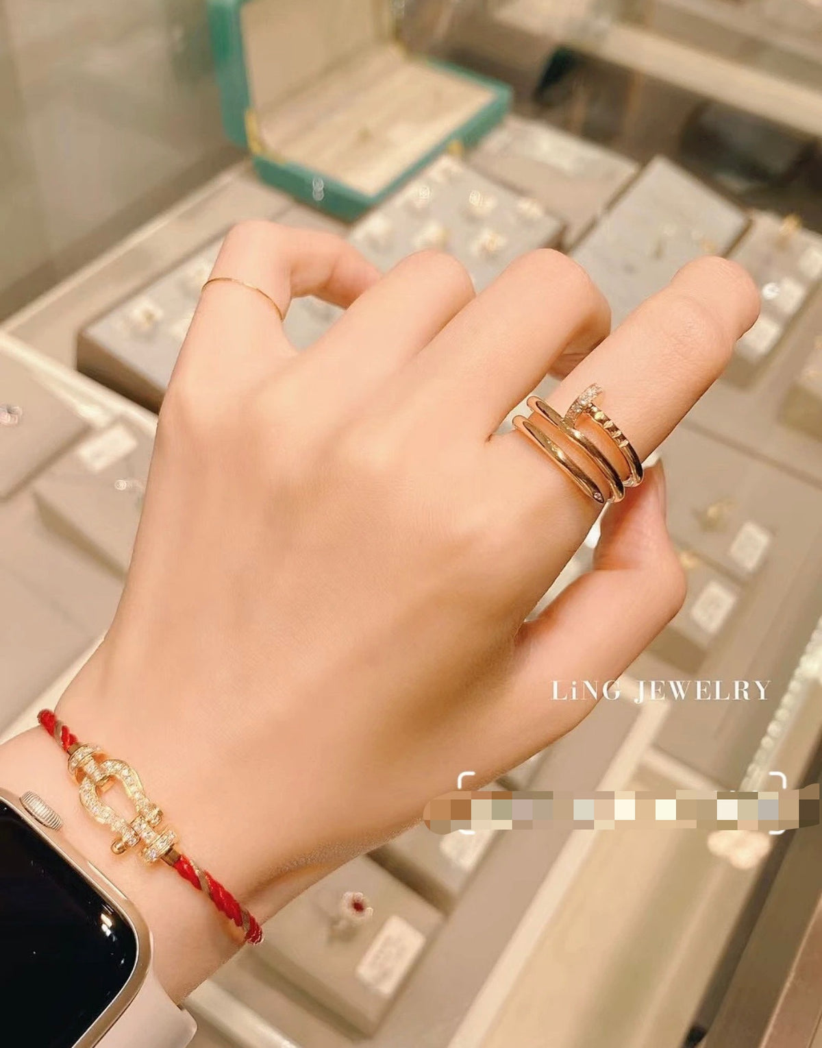rose gold brass rose Ring for women - alternate angle view 11
