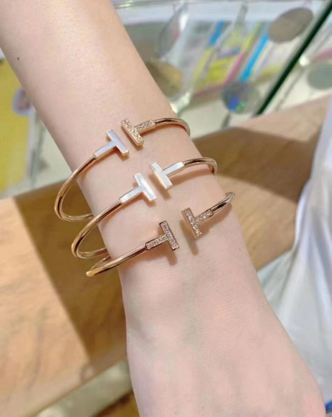silver brass crystal inlaid Bangle for women - alternate angle view 10