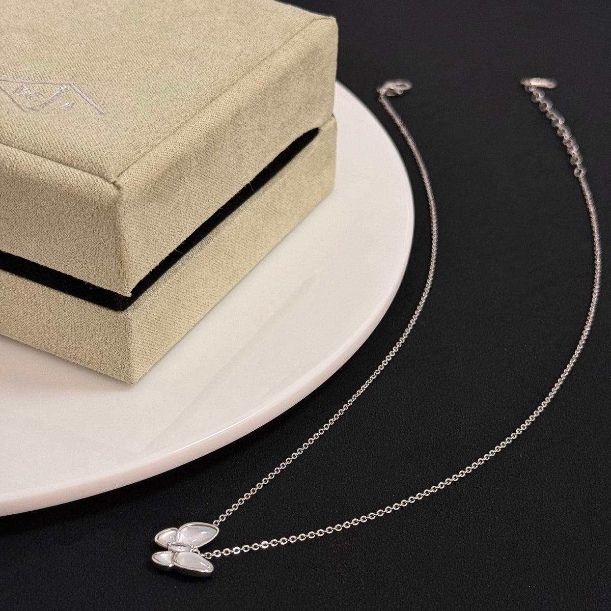 gold crystal clover Necklace for women - alternate angle view 9