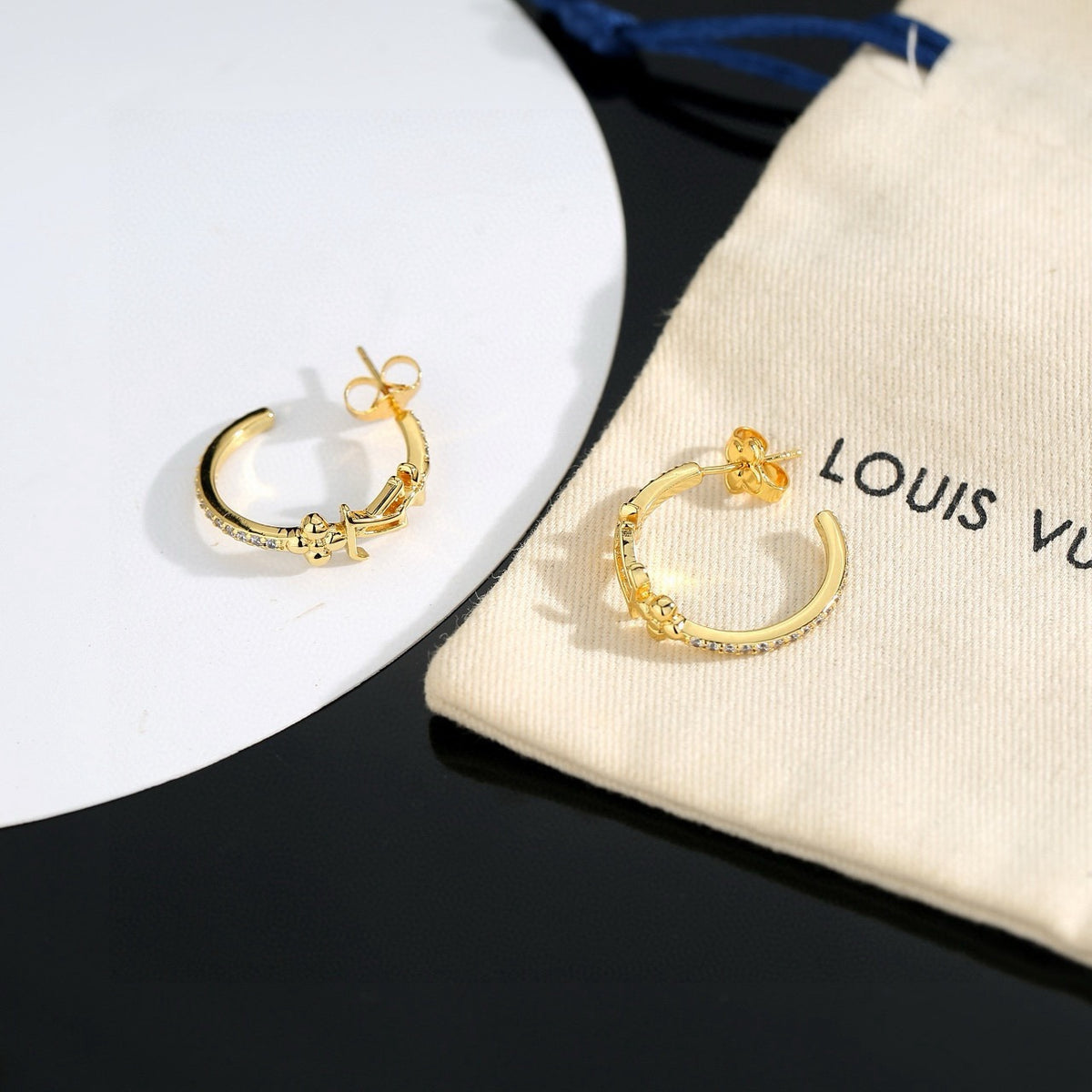 letter Stud Earrings for women - alternate angle view 6