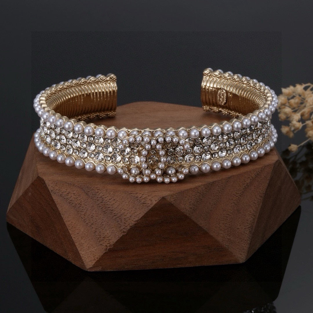 pearl inlaid Bangle for women - alternate angle view 7