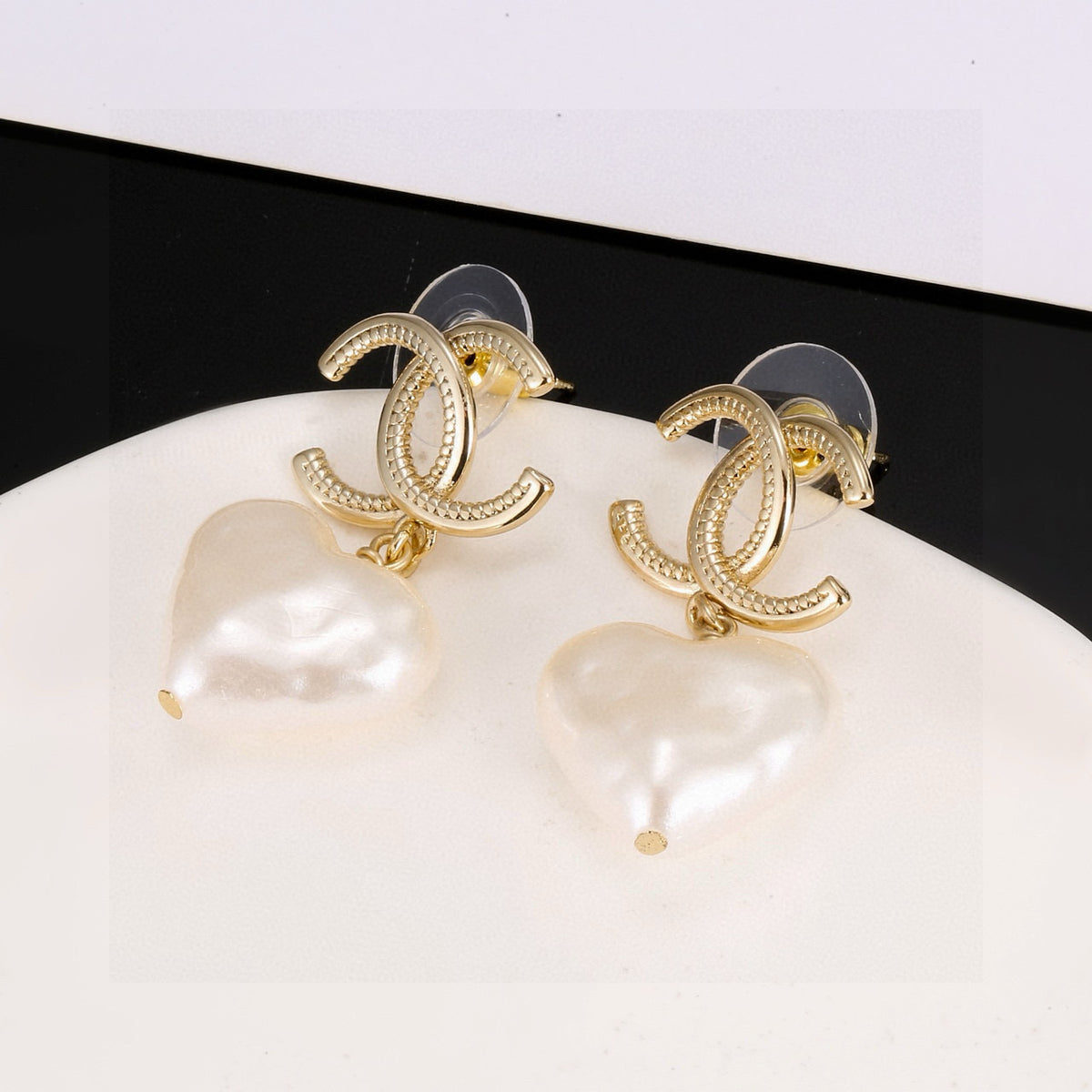 light gold luxury Drop Earrings for women - alternate angle view 9