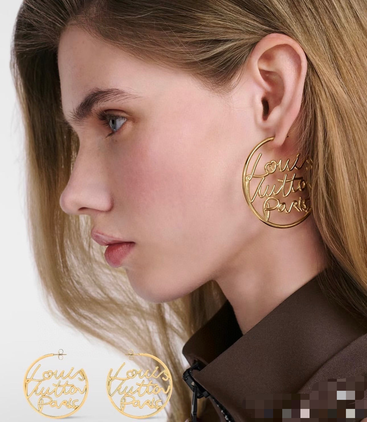 letter Stud Earrings for women - alternate angle view 6