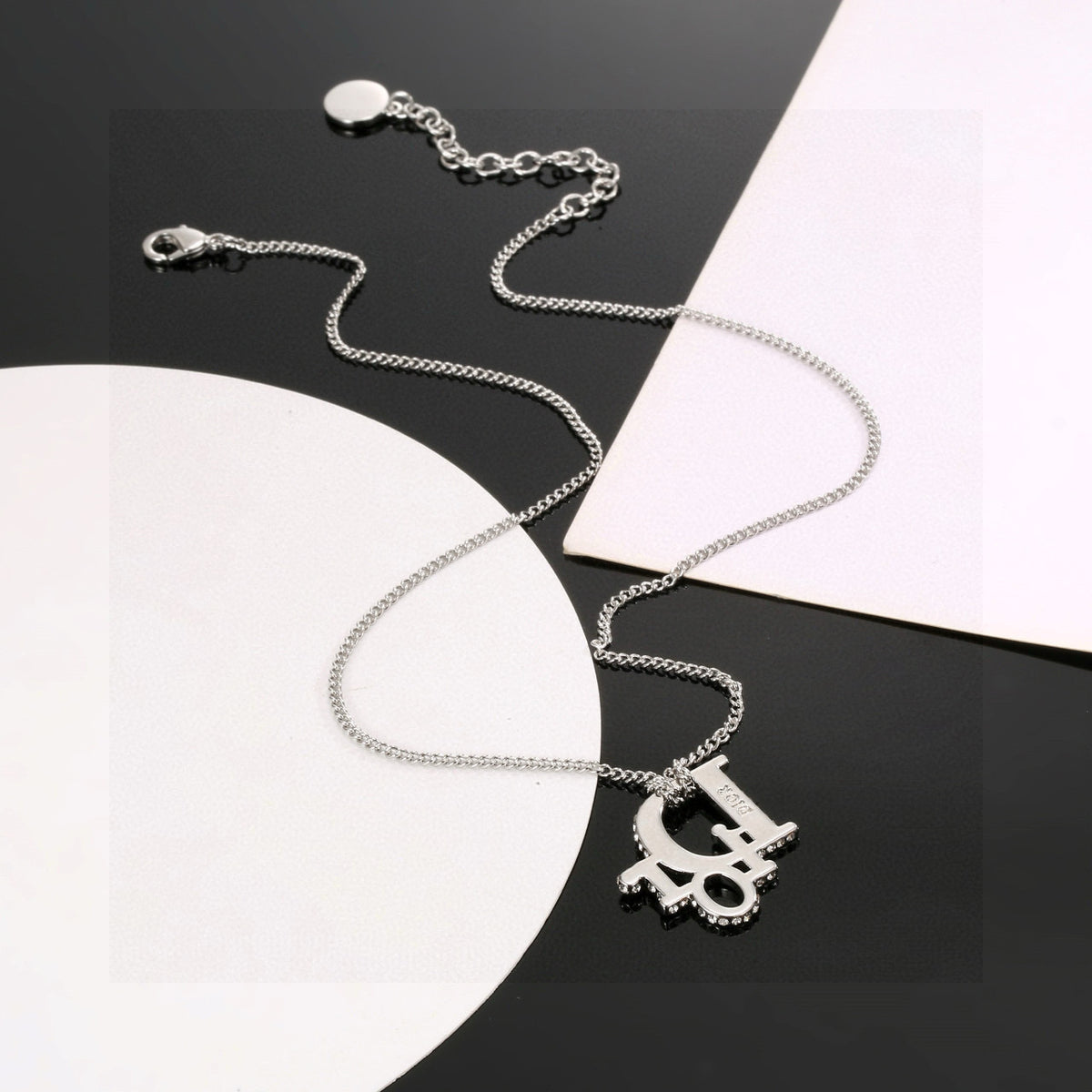 gold metal letter Necklace for women - alternate angle view 7