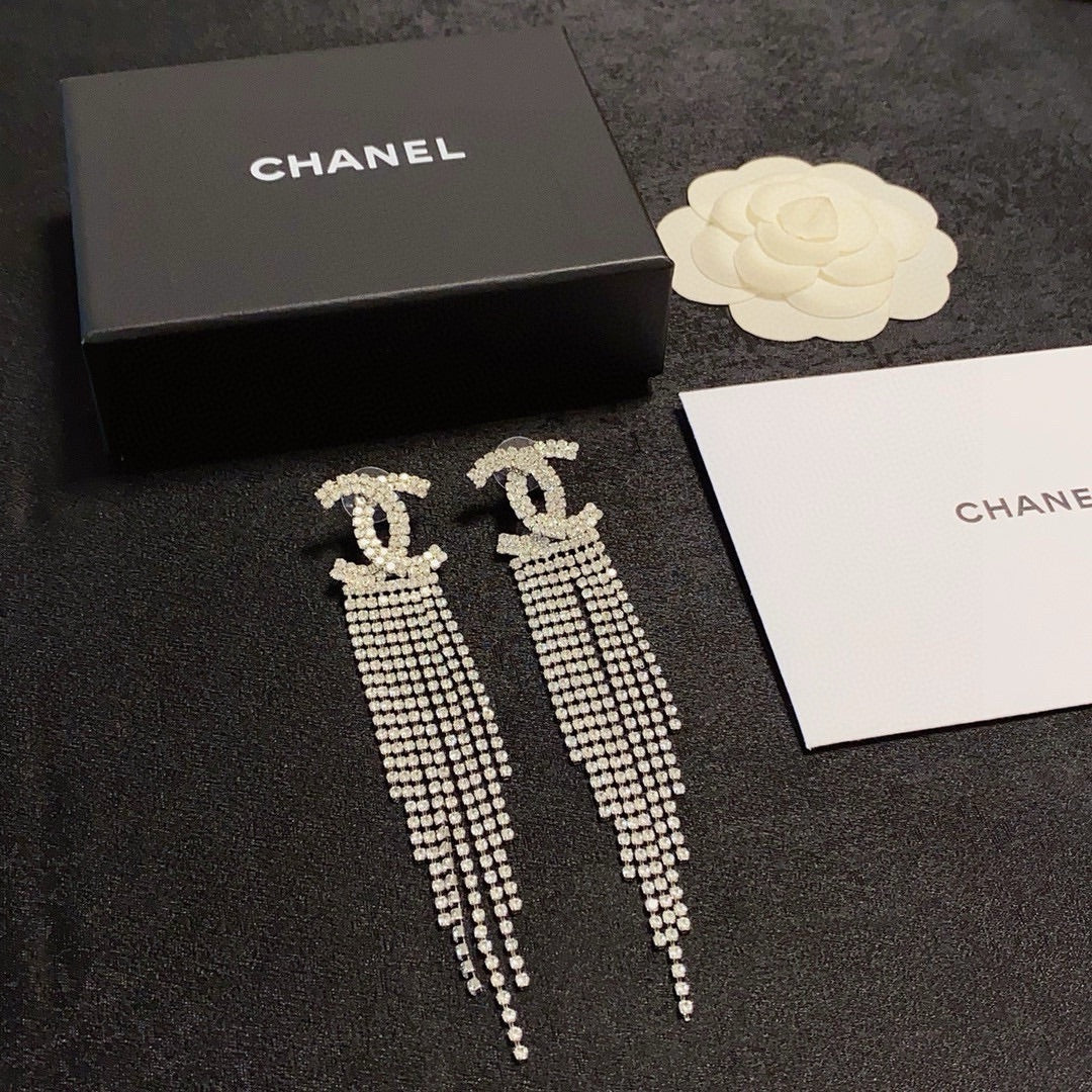 red brass tassel Drop Earrings for women - alternate angle view 9