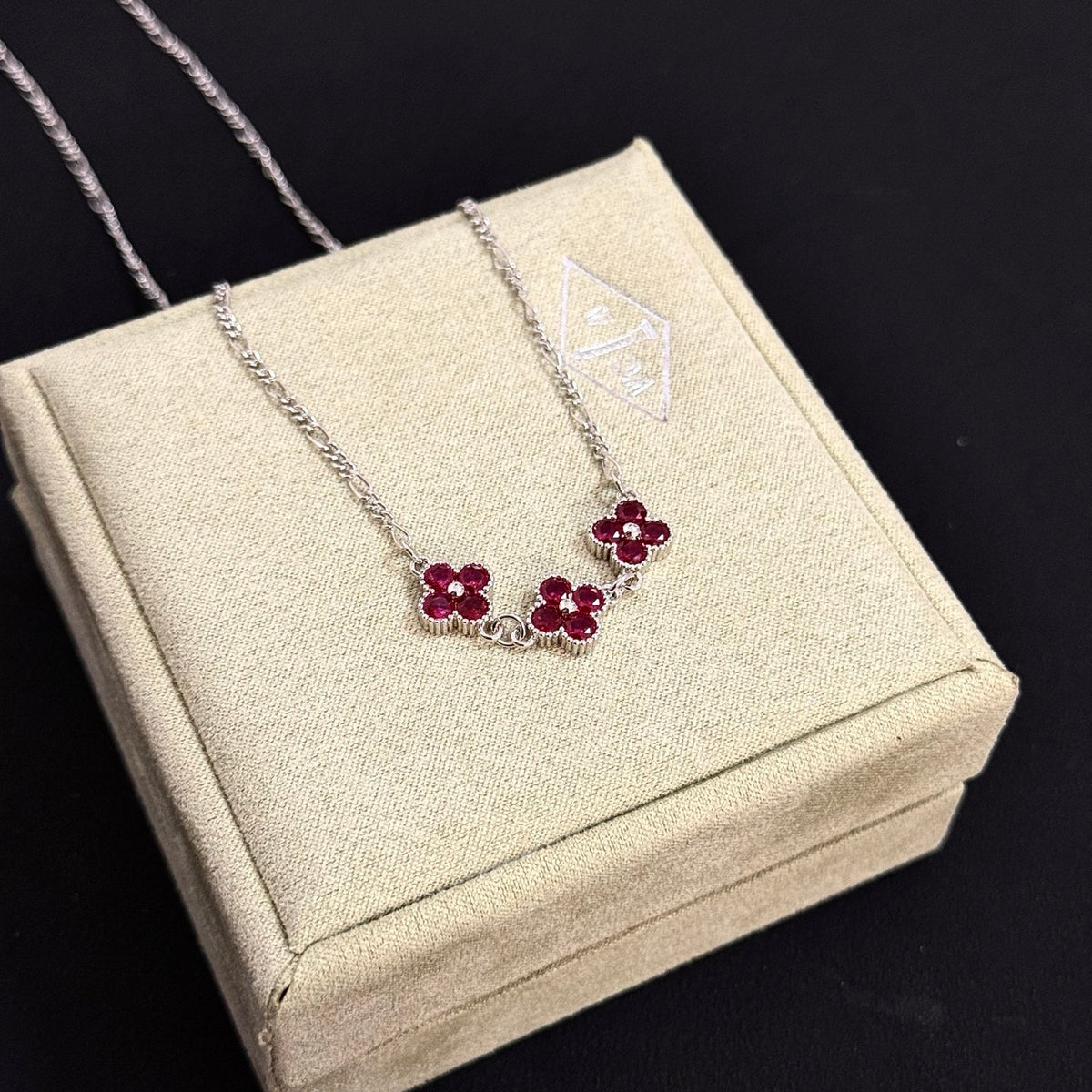 gold crystal clover Necklace for women - alternate angle view 10