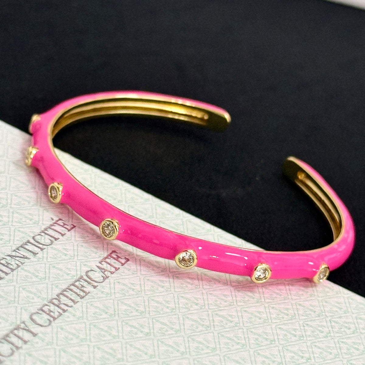 gold crystal clover Bangle for women - alternate angle view 9