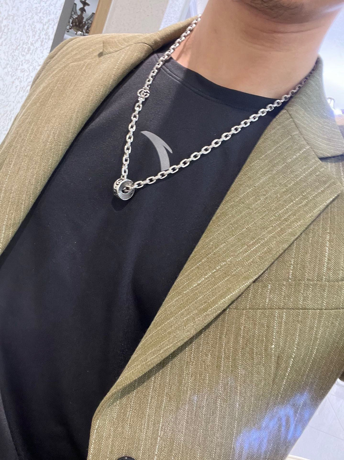 antique double g Necklace for women - alternate angle view 9