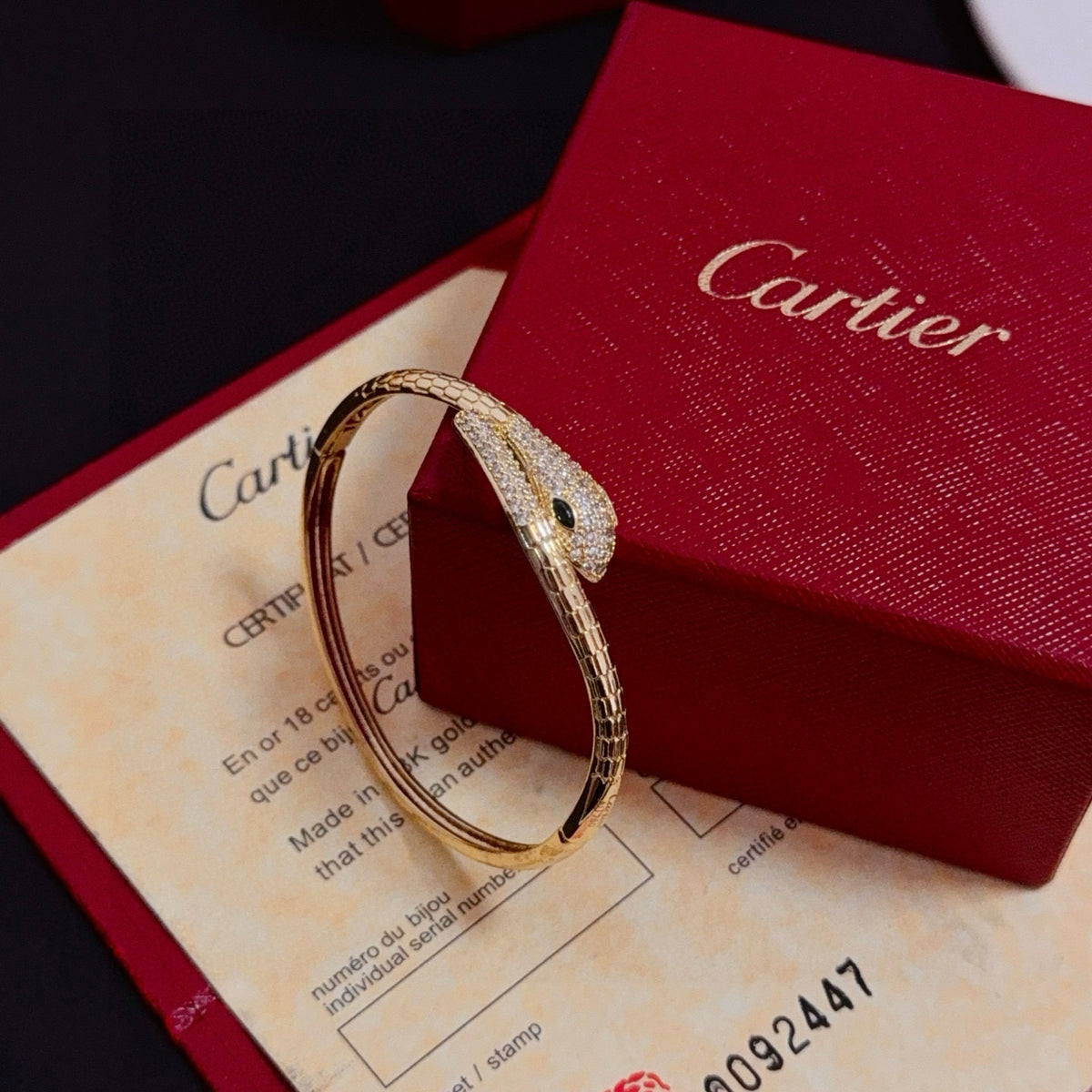 gold crystal floral Bangle for men - alternate angle view 9