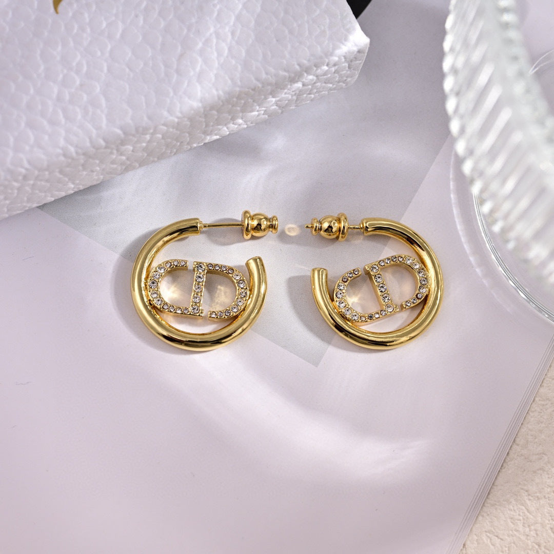 gold metal letter Drop Earrings for women - alternate angle view 5
