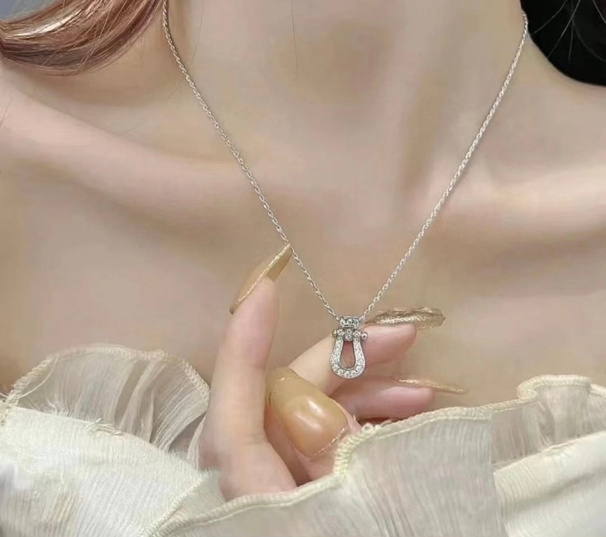 silver brass tassel Necklace for women - alternate angle view 11