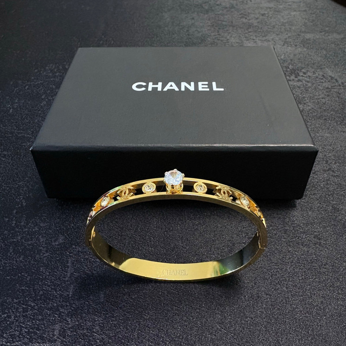 red crystal letter Bangle for women - alternate angle view 9