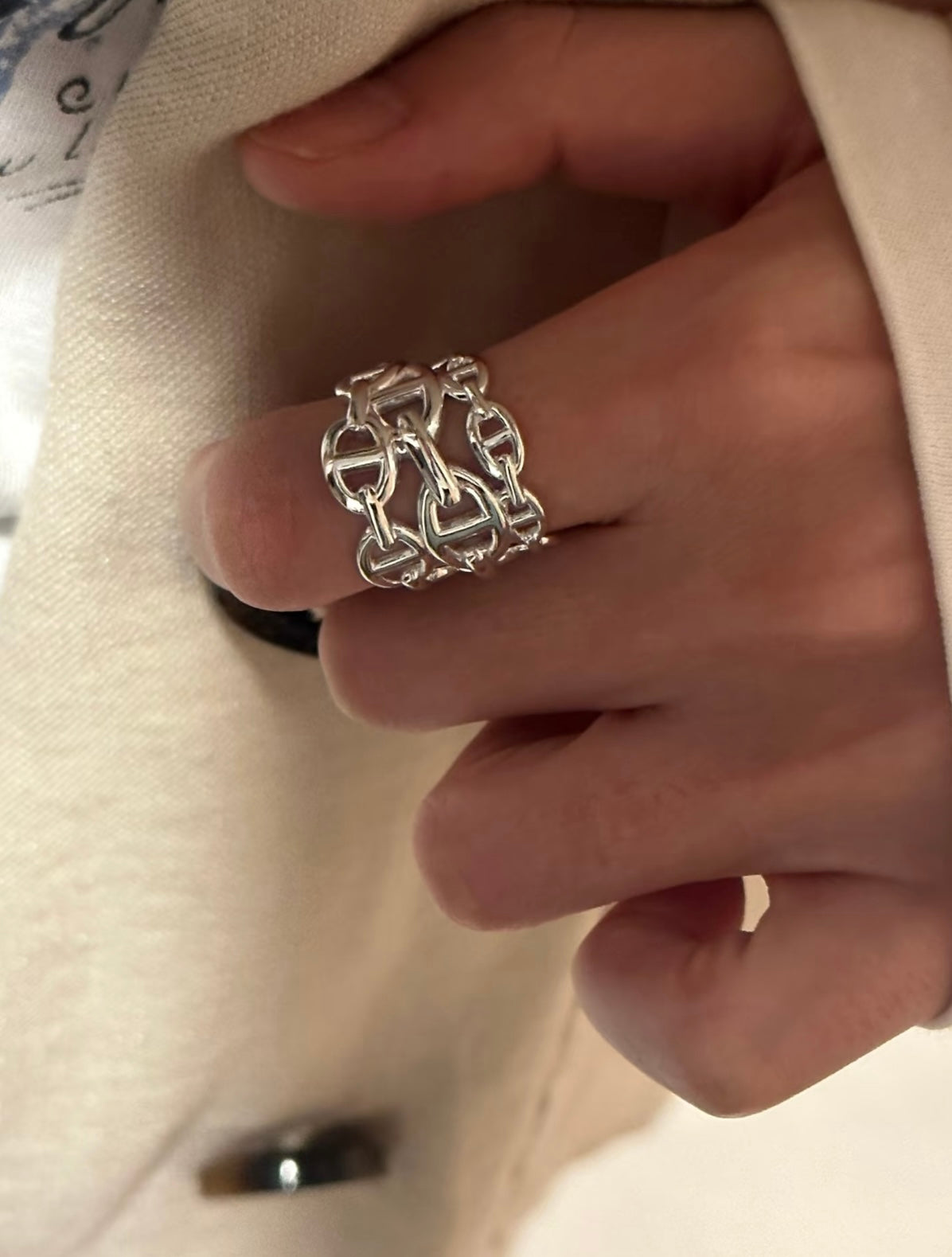 silver brass luxury Ring for women - alternate angle view 14