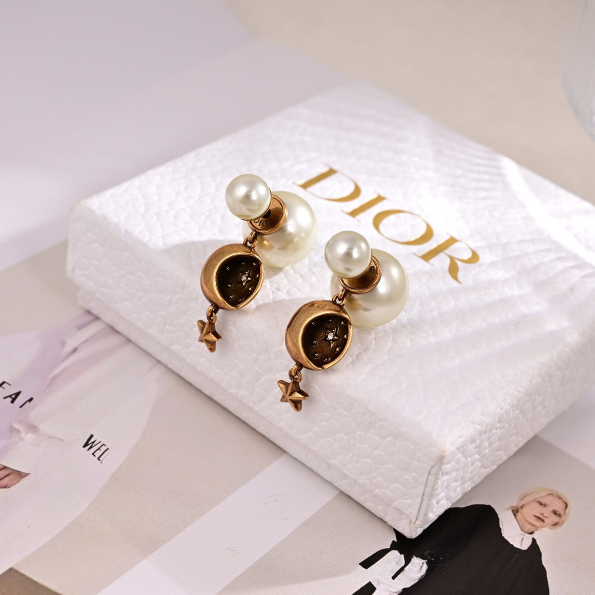 gold metal letter Drop Earrings for women - alternate angle view 5