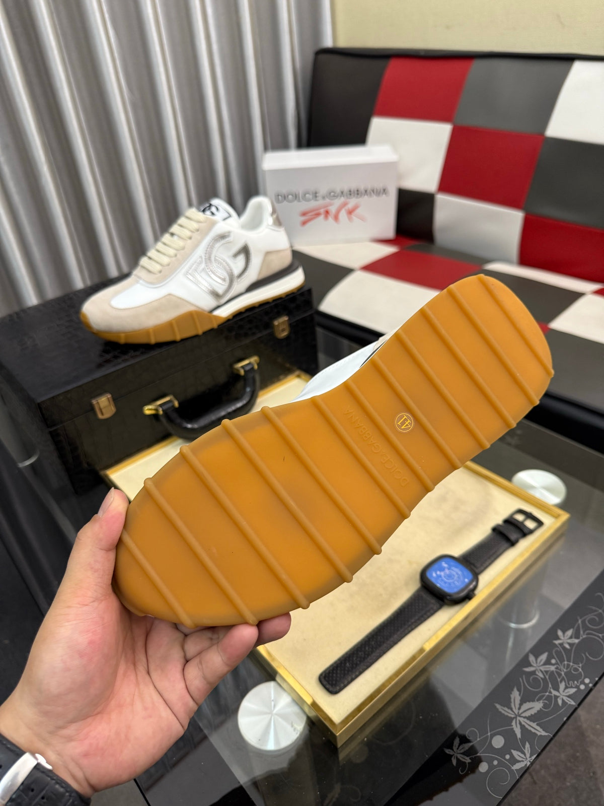 Dolce & Gabbana DG Silk Calfskin & Nubuck Casual Sneakers