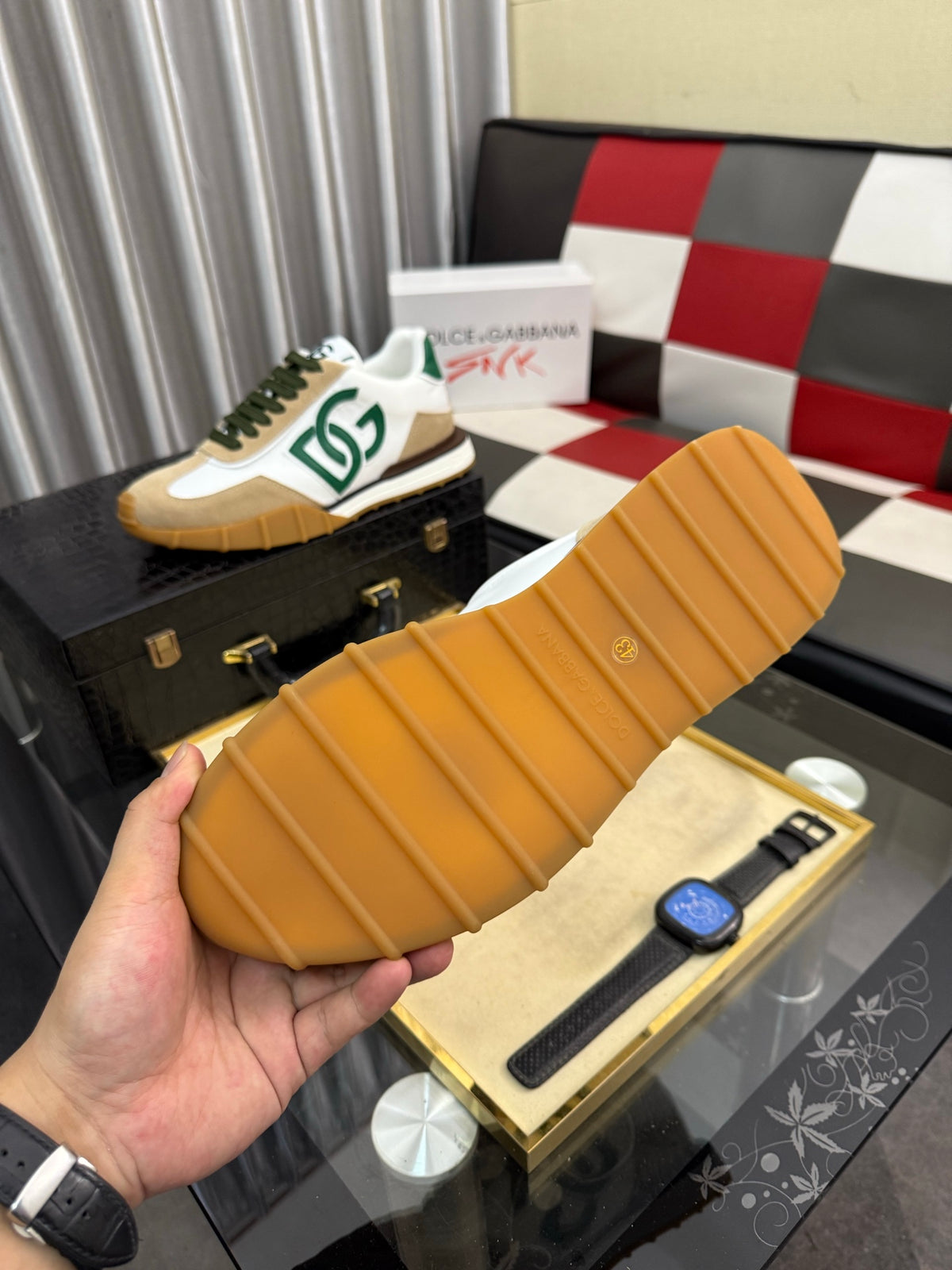 Dolce & Gabbana DG Silk Calfskin & Nubuck Casual Sneakers