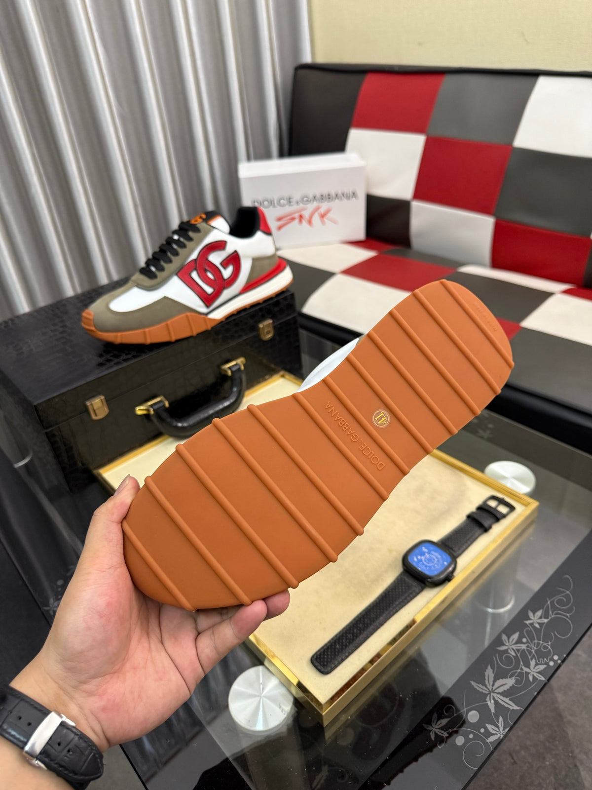 Dolce & Gabbana DG Silk Calfskin & Nubuck Casual Sneakers