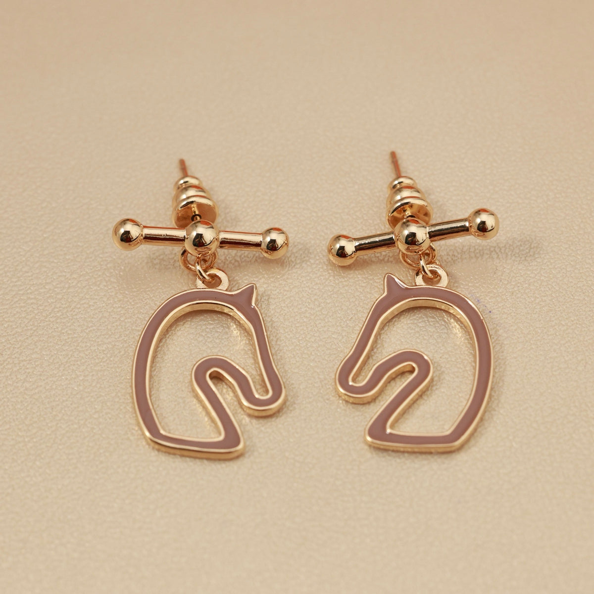 rose gold silver post rose Stud Earrings for women - alternate angle view 9