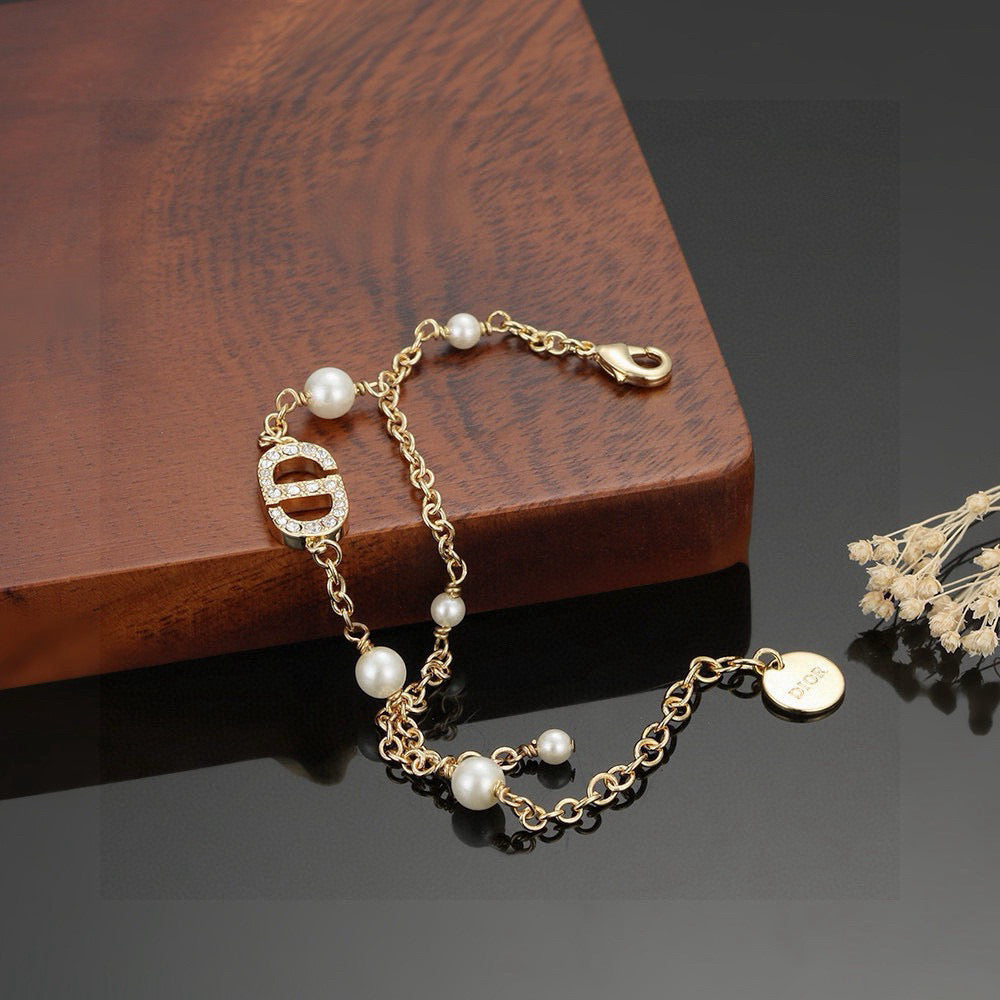 gold letter Bracelet for women - alternate angle view 6