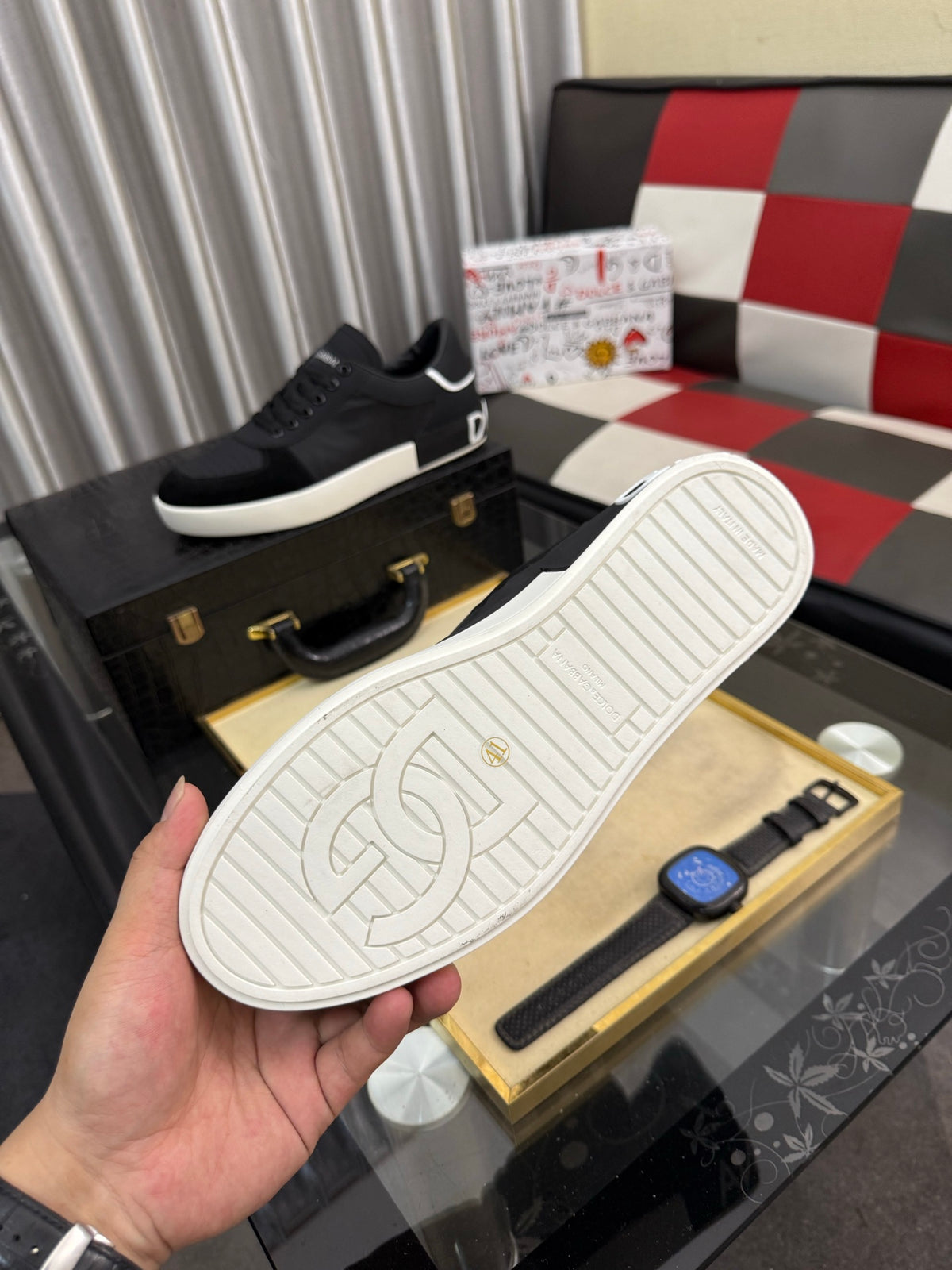 Dolce & Gabbana DG Silk Calfskin & Nubuck Casual Sneakers