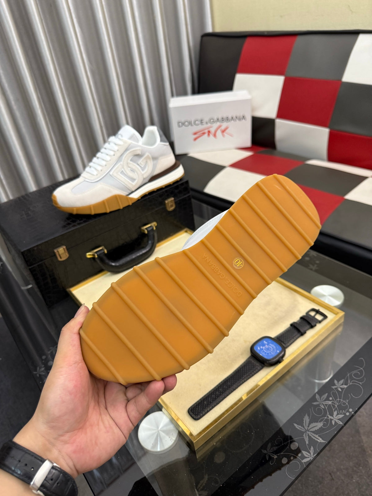 Dolce & Gabbana DG Silk Calfskin & Nubuck Casual Sneakers