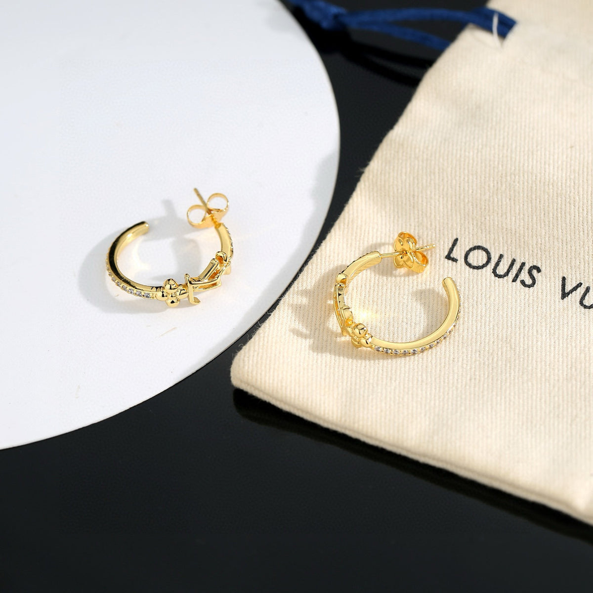 letter Stud Earrings for women - alternate angle view 6