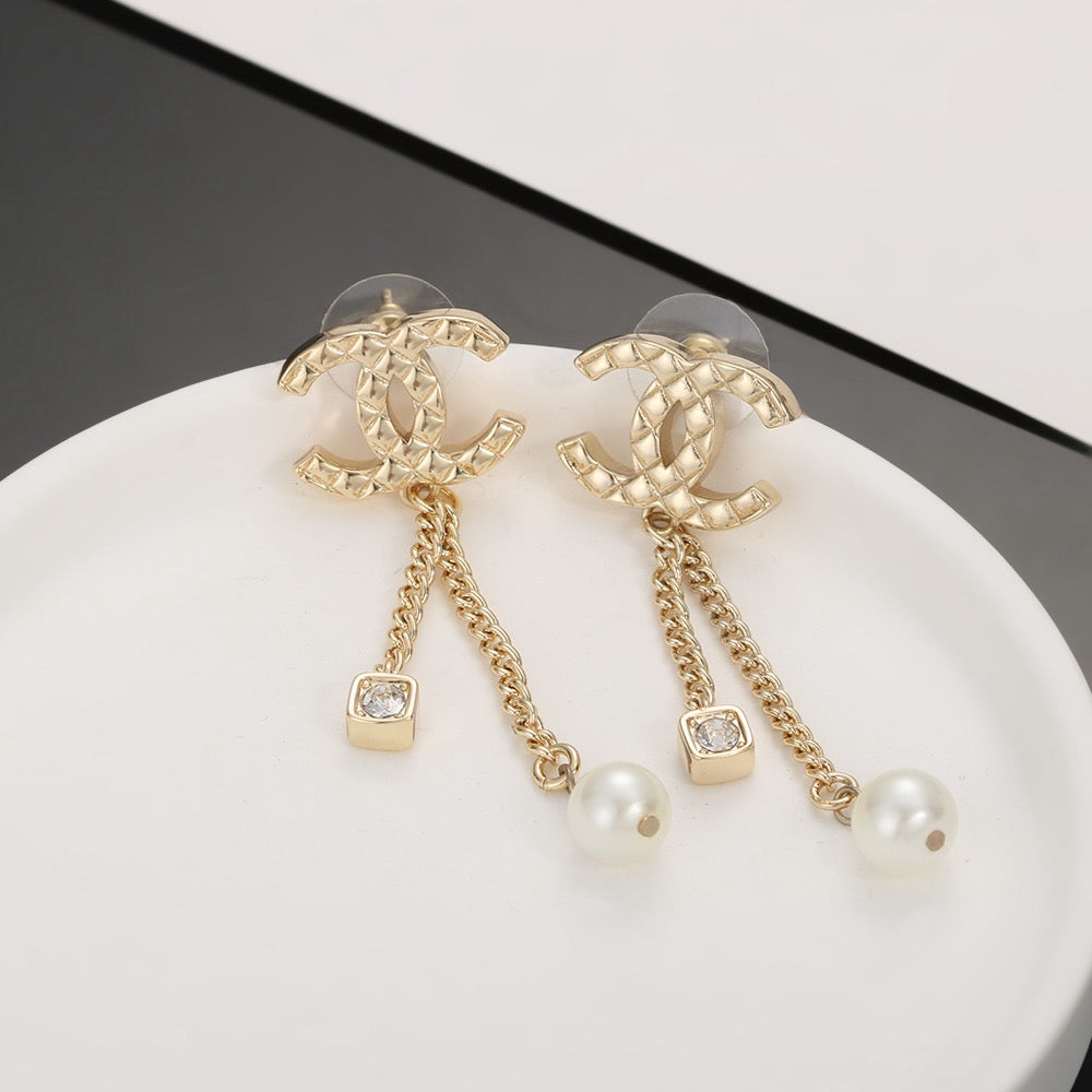 gold sterling silver elegant Drop Earrings for women - alternate angle view 6