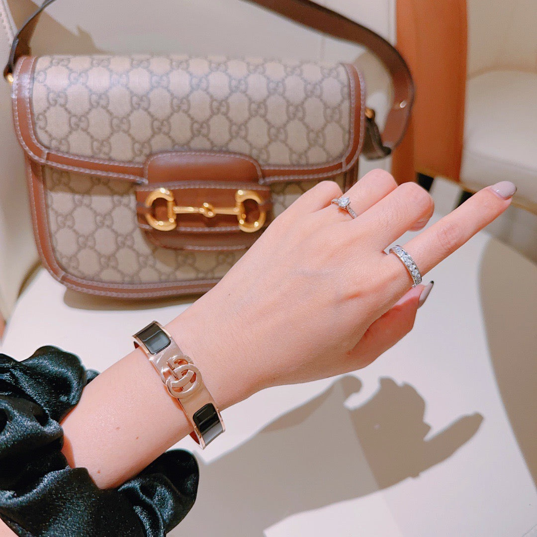 gold double g Bangle for women - alternate angle view 9