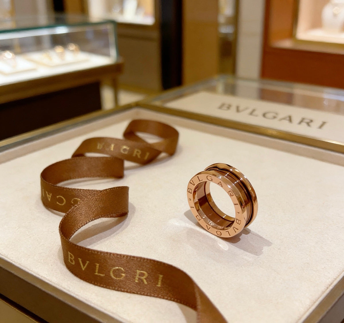 rose gold enamel rose Ring for men - alternate angle view 9