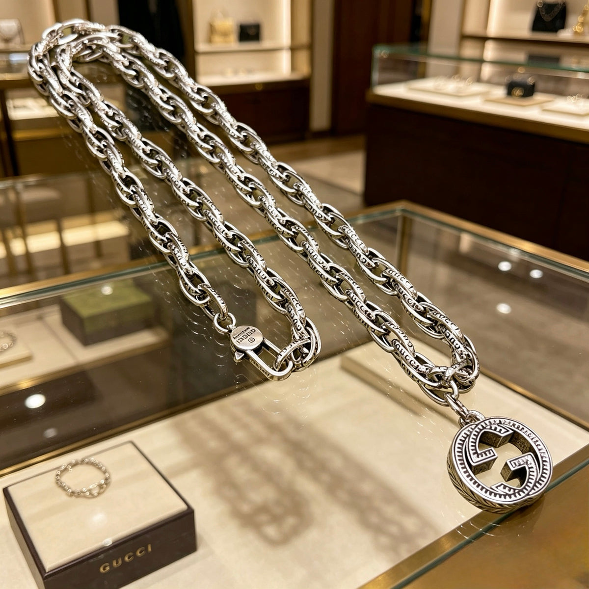 antique double g Necklace for women - alternate angle view 9