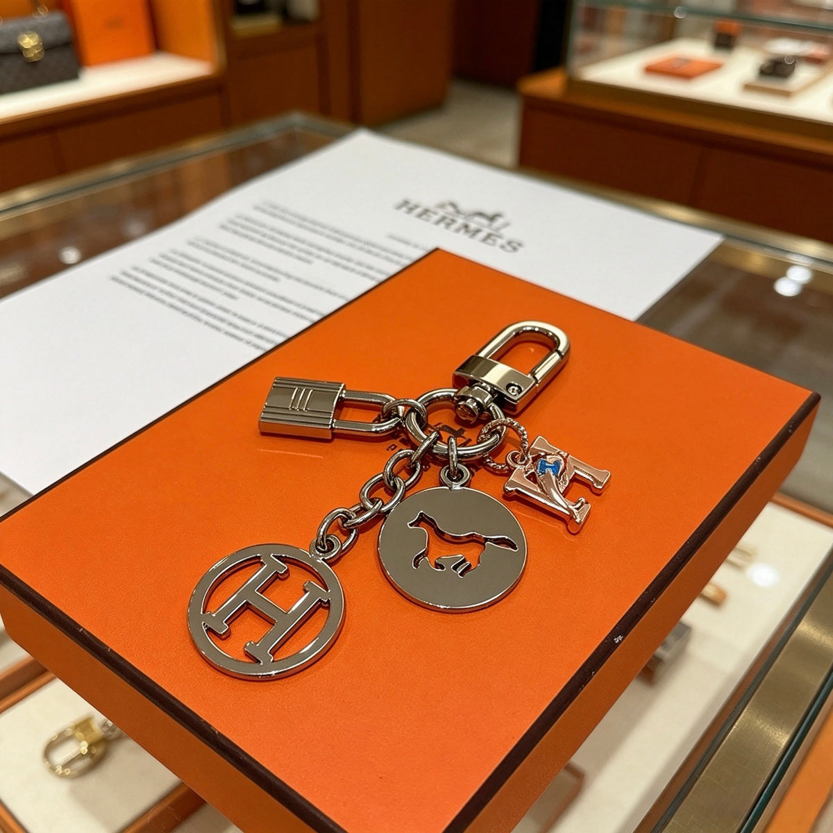 gold key Keychain for men - alternate angle view 6