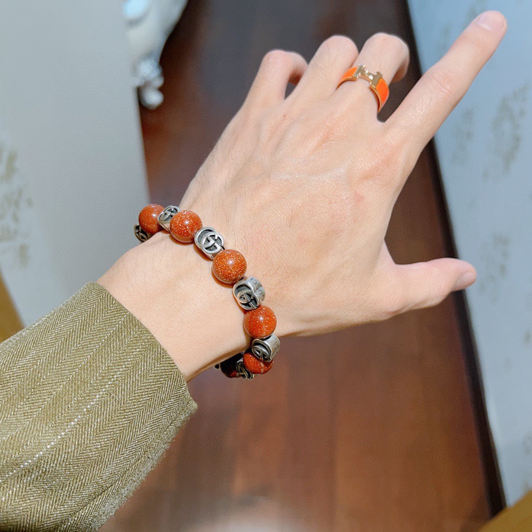 antique stone Bracelet for men - alternate angle view 9