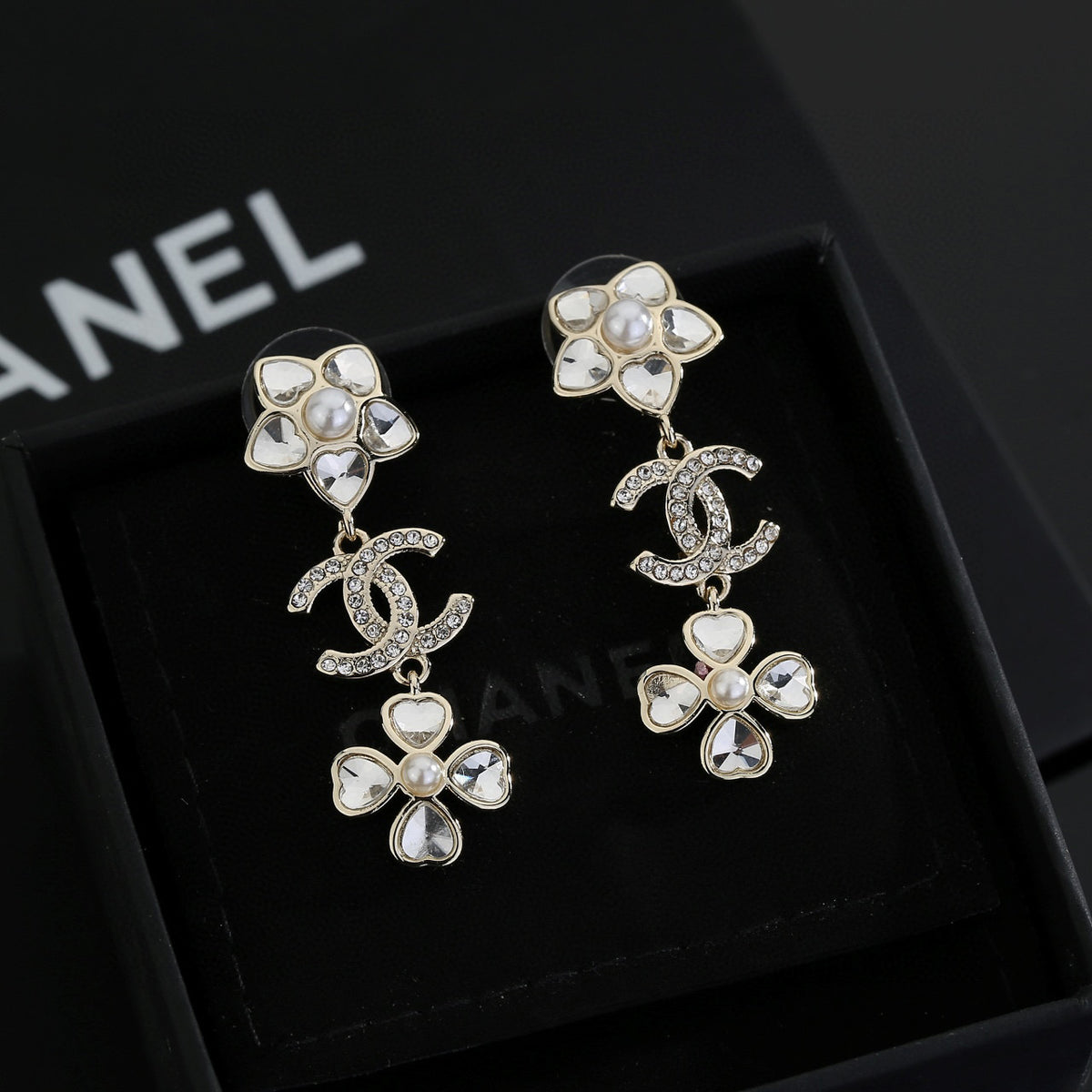 light gold luxury Drop Earrings for women - alternate angle view 6