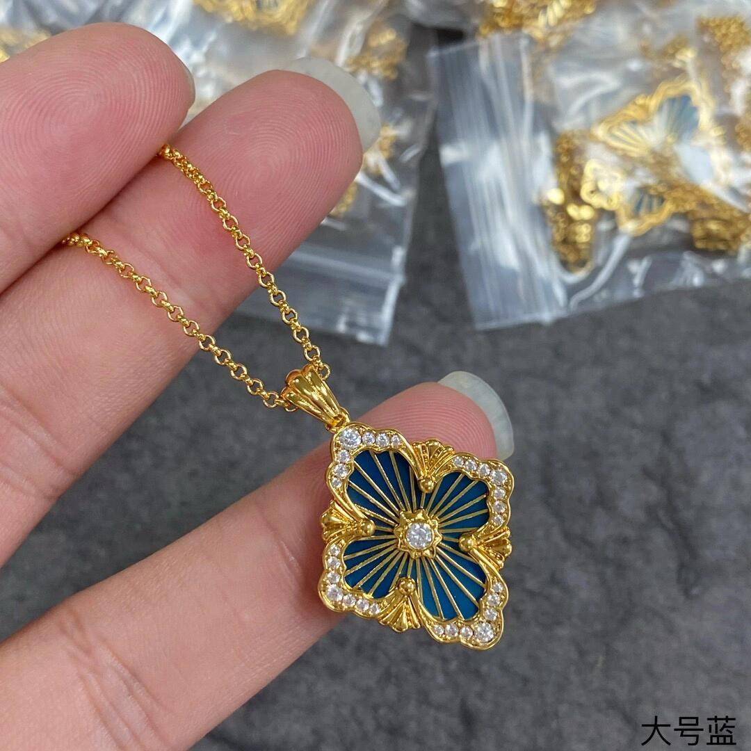 gold crystal crystal inlaid Necklace for women - alternate angle view 9