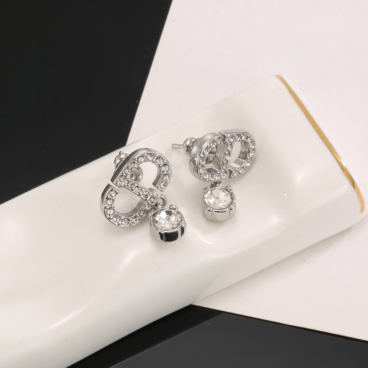 letter Stud Earrings for women - alternate angle view 6