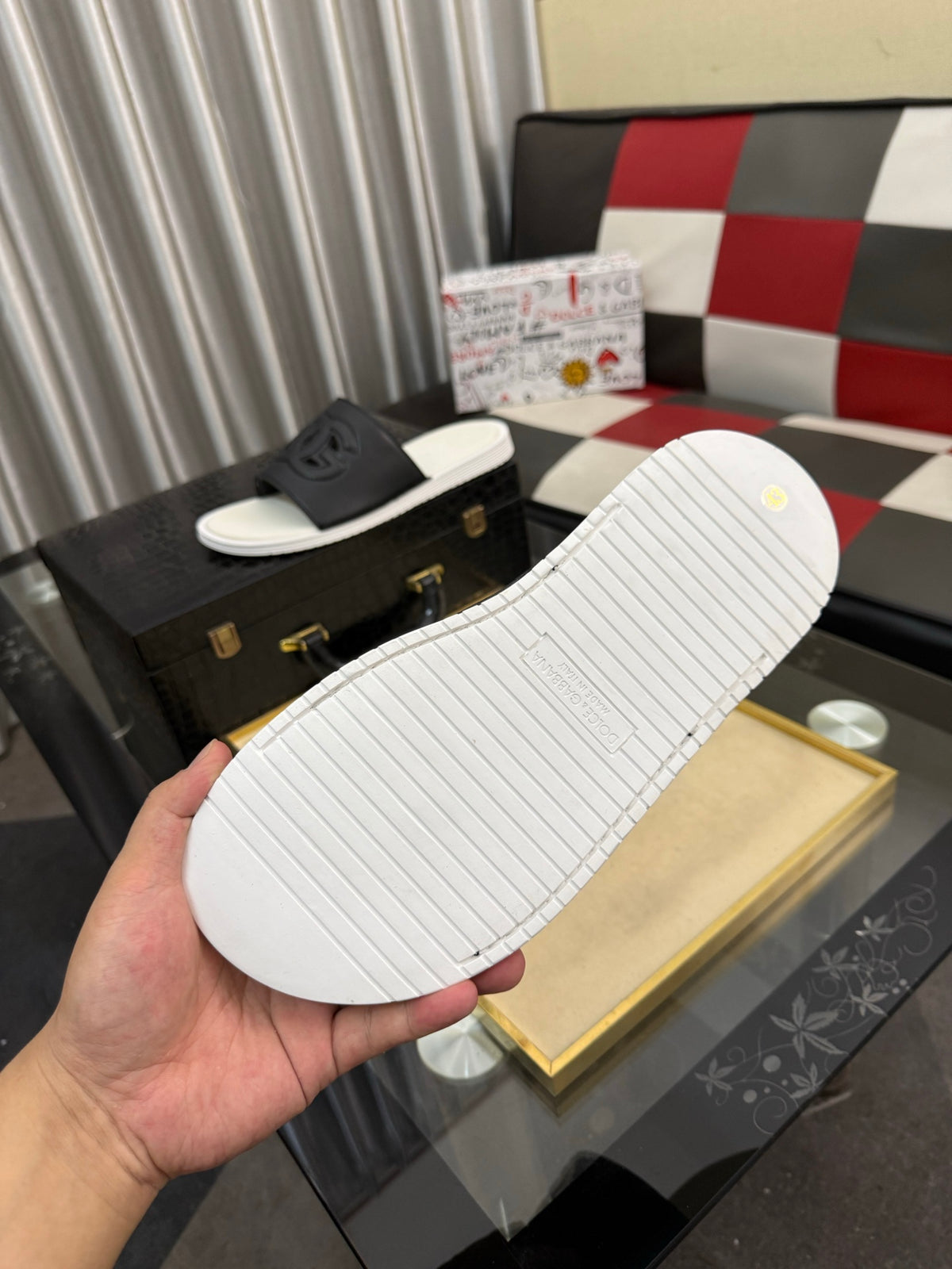 Dolce & Gabbana DG Men's PVC Slides with Molded TPU Sole
