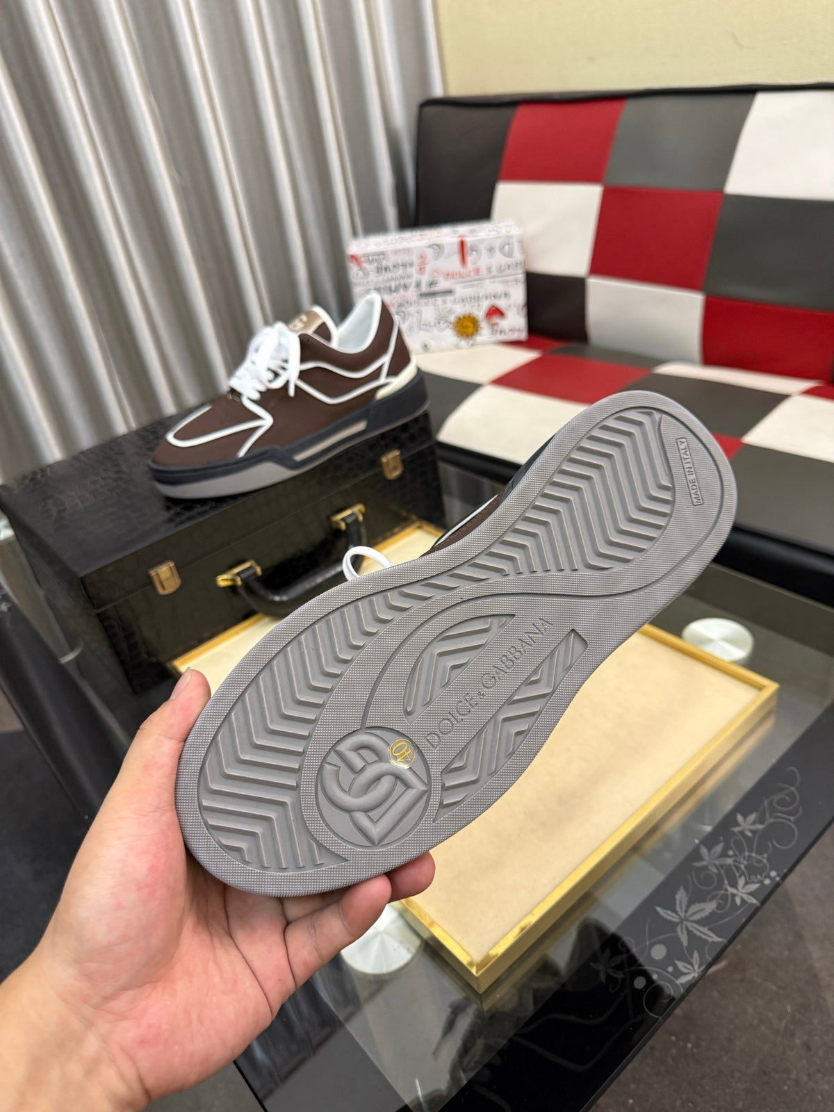 Dolce & Gabbana DG Silk Calfskin & Nubuck Casual Sneakers