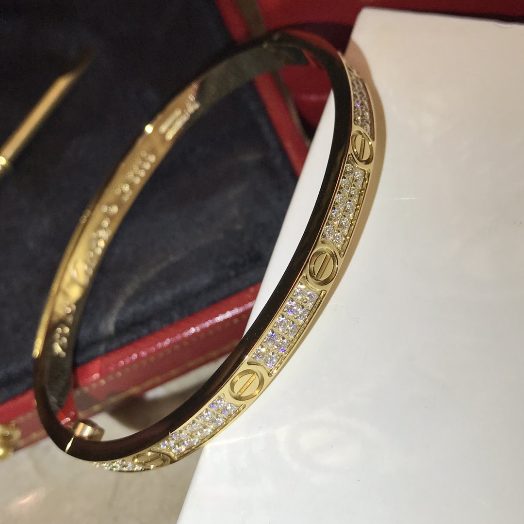tricolor crystal unique Bangle for unisex couple - alternate angle view 7