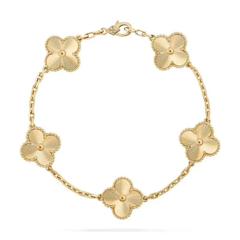 gold clover Bracelet for women - alternate angle view 7