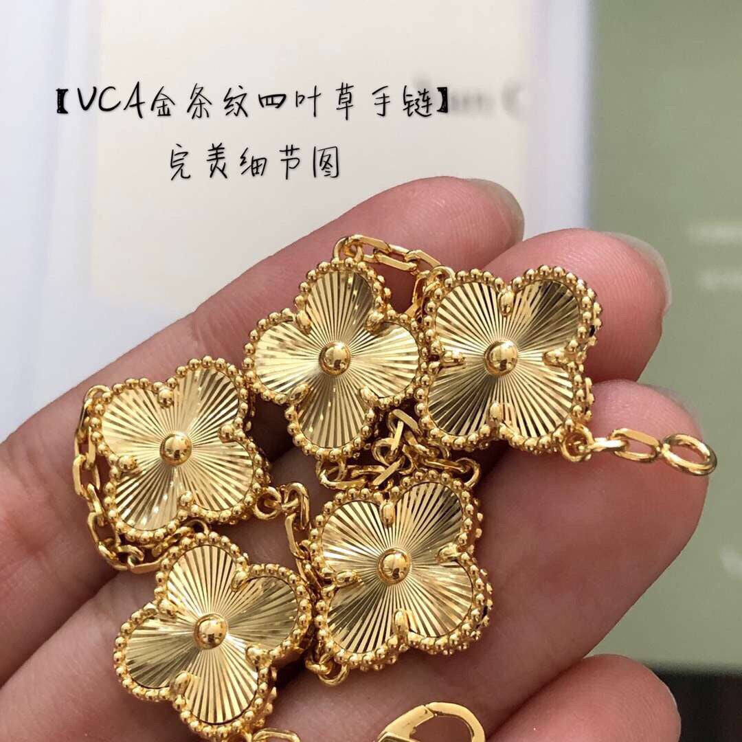 gold clover Bracelet for women - alternate angle view 5
