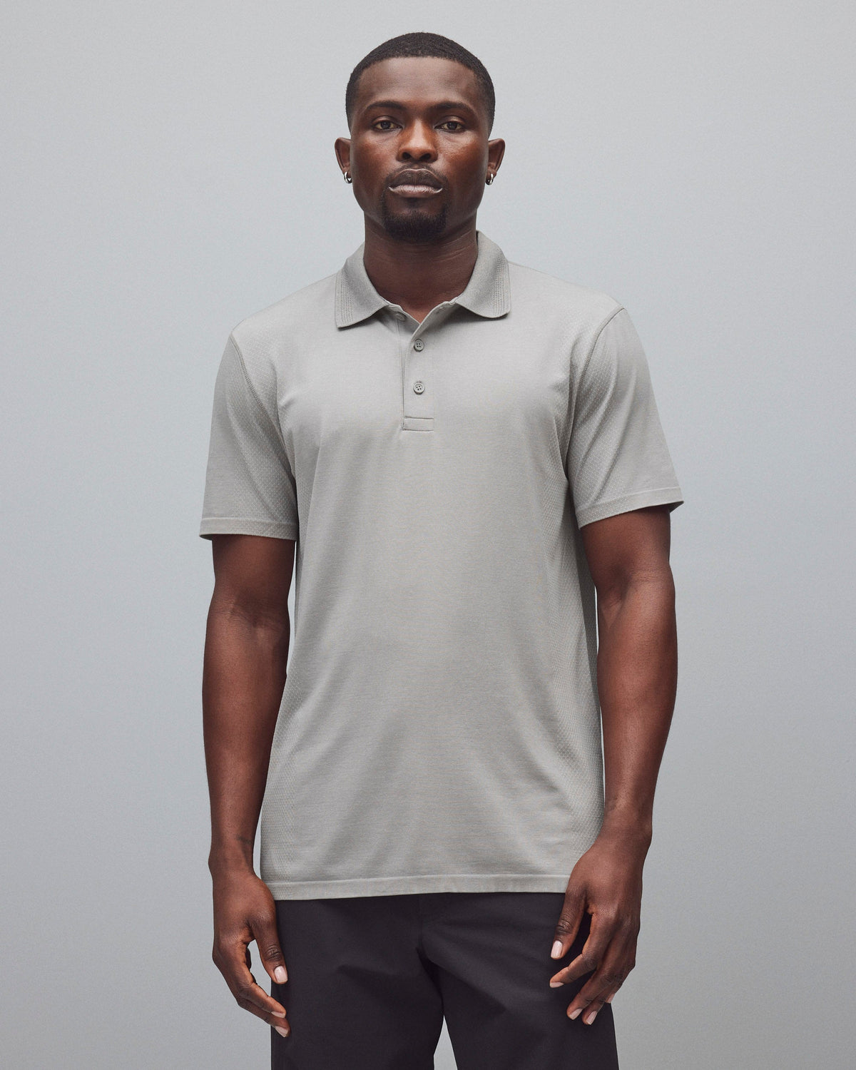 Men's Engineered Mesh Zone Standard Polo – Light Grey