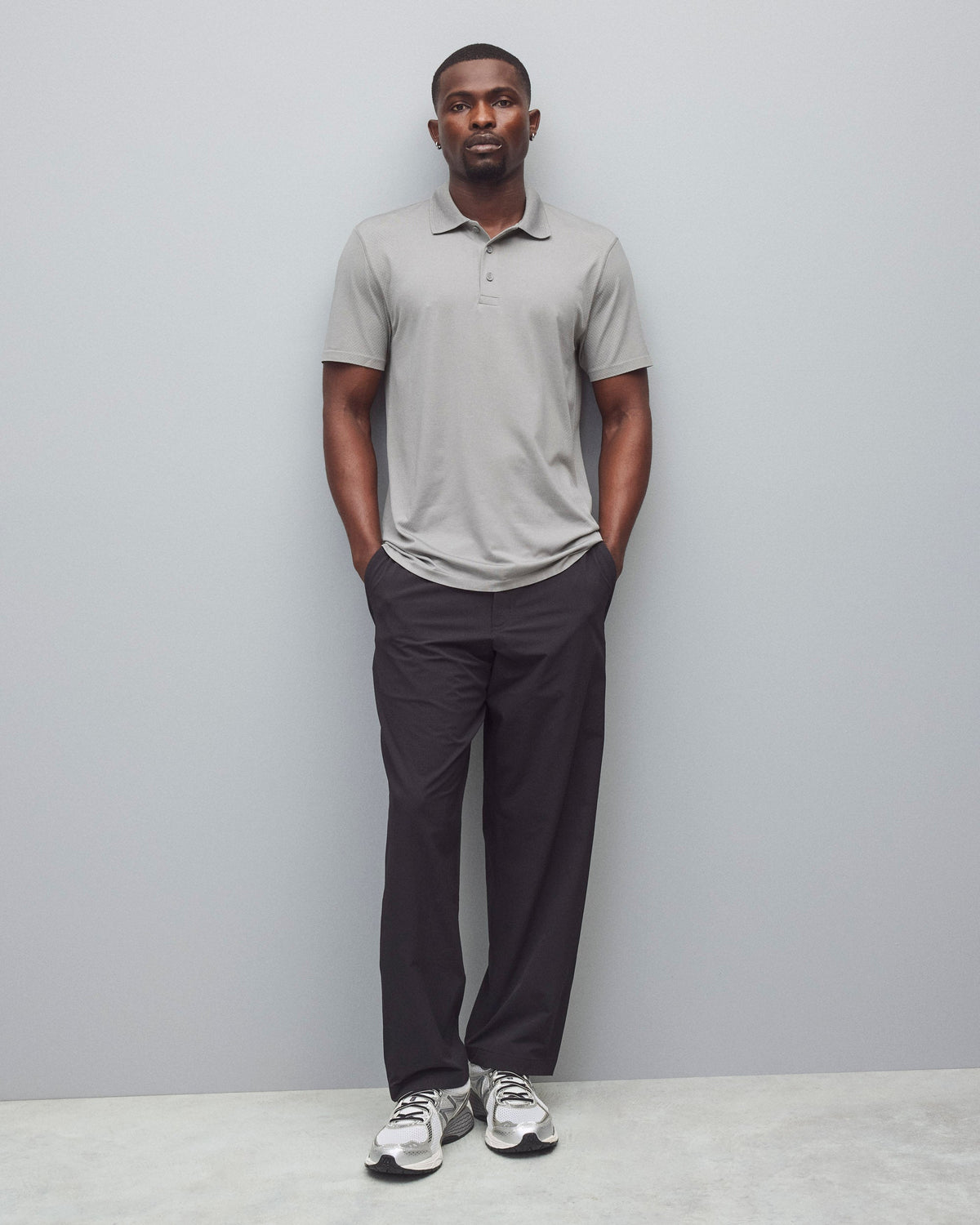 Men's Engineered Mesh Zone Standard Polo – Light Grey