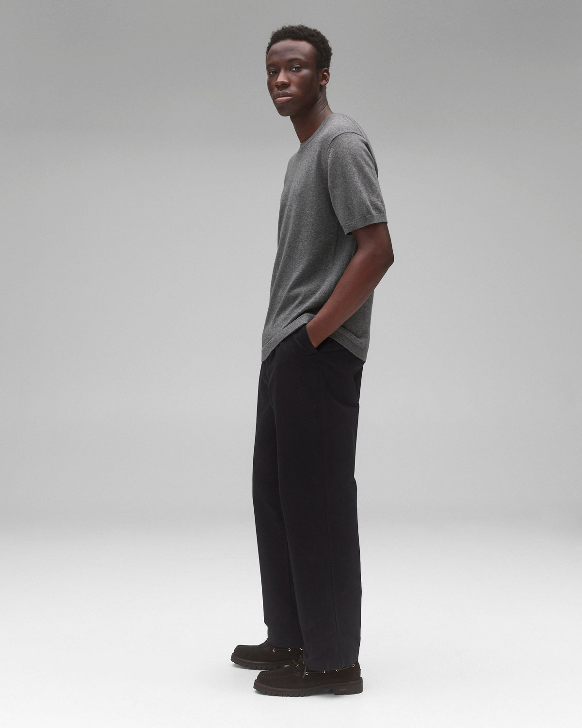 Men's Cotton Cashmere Riviera T-Shirt – Heather Carbon