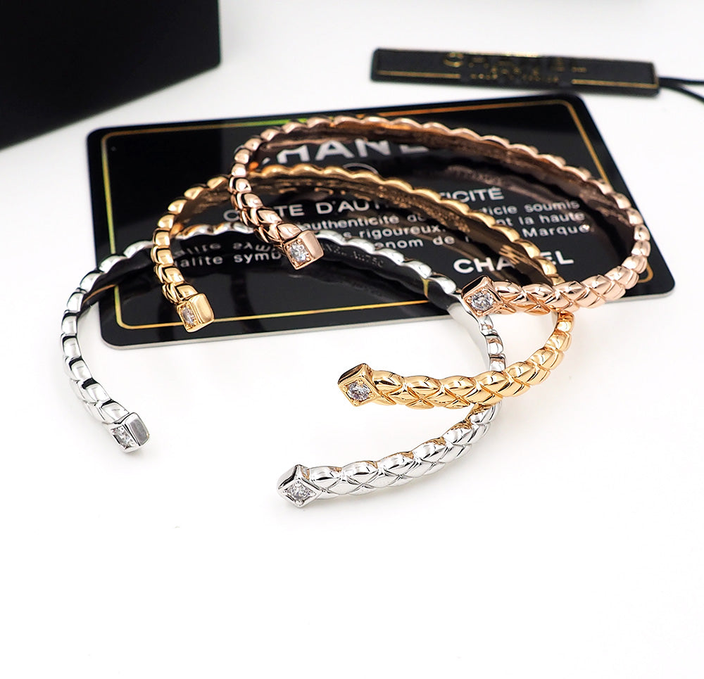 rose gold rose Bangle for women - alternate angle view 4