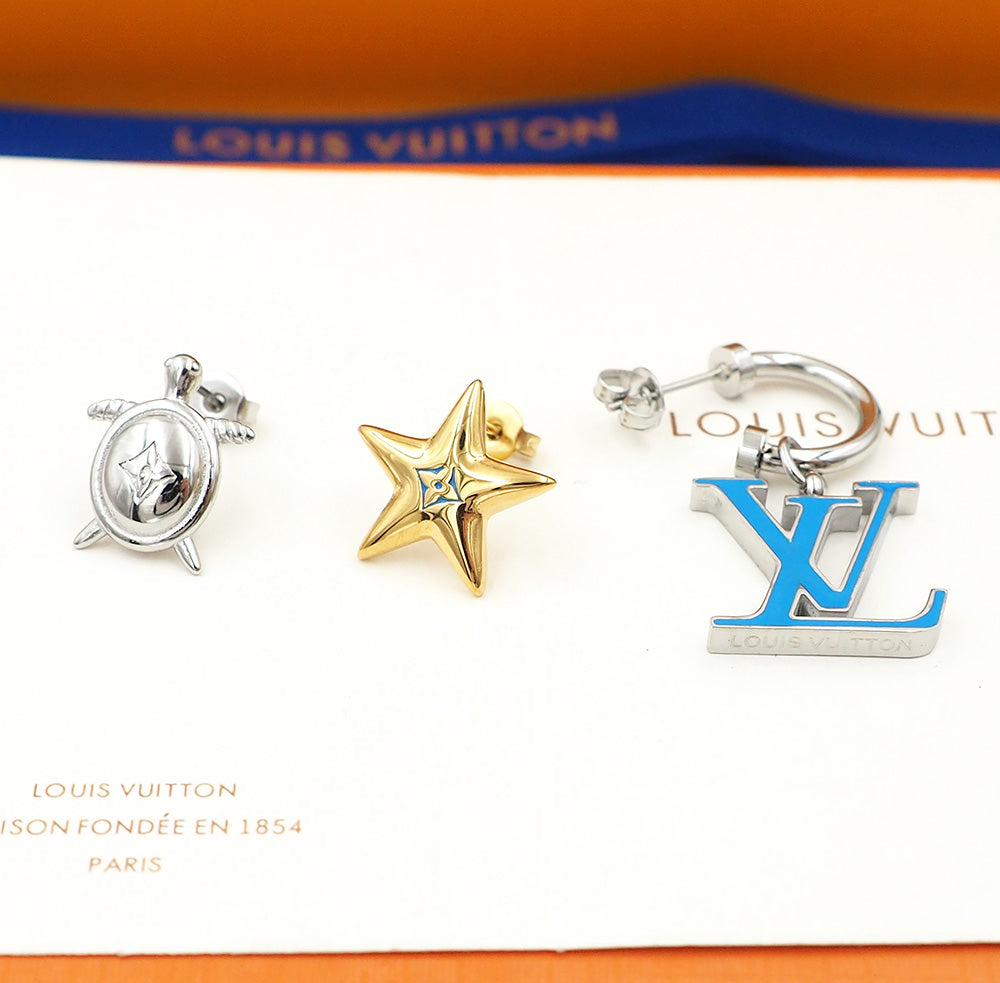 crystal letter Drop Earrings for women - alternate angle view 3