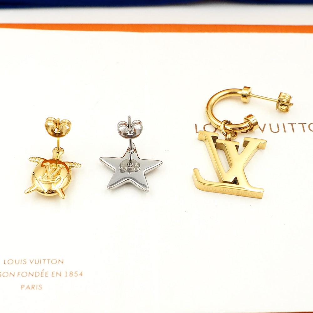 crystal letter Drop Earrings for women - alternate angle view 4